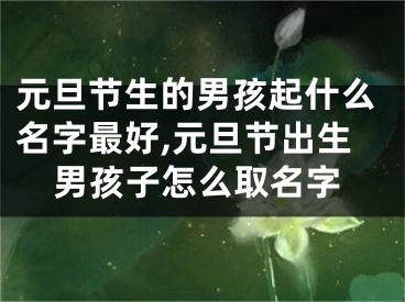 元旦节生的男孩起什么名字最好,元旦节出生男孩子怎么取名字