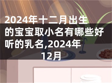 2024年十二月出生的宝宝取小名有哪些好听的乳名,2024年12月
