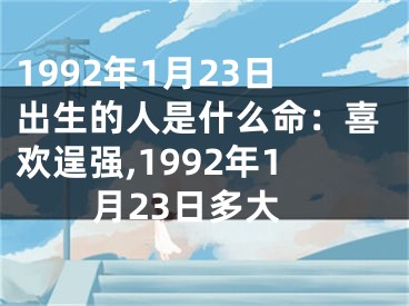 1992年1月23日出生的人是什么命：喜欢逞强,1992年1月23日多大
