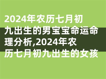 2024年农历七月初九出生的男宝宝命运命理分析,2024年农历七月初九出生的女孩