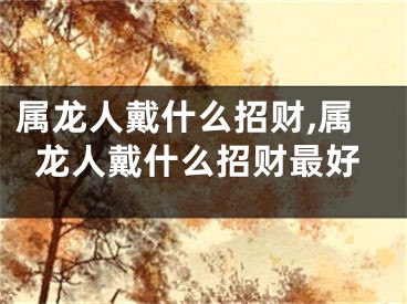属龙人戴什么招财,属龙人戴什么招财最好