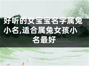 好听的女宝宝名字属兔小名,适合属兔女孩小名最好