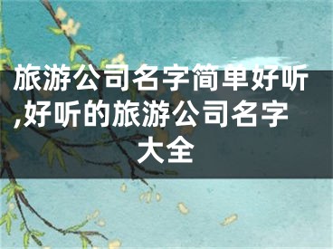 旅游公司名字简单好听,好听的旅游公司名字大全