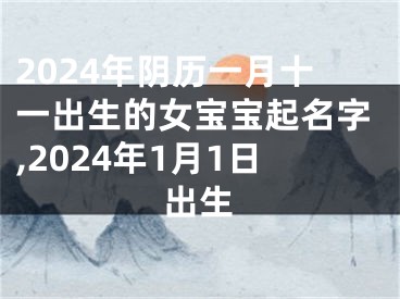 2024年阴历一月十一出生的女宝宝起名字,2024年1月1日出生