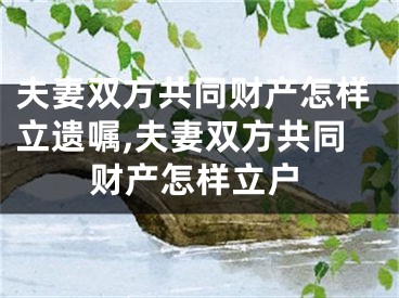 夫妻双方共同财产怎样立遗嘱,夫妻双方共同财产怎样立户