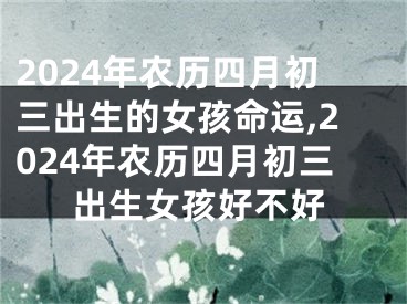 2024年农历四月初三出生的女孩命运,2024年农历四月初三出生女孩好不好