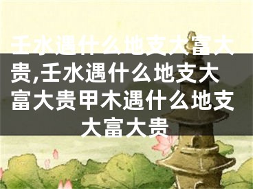壬水遇什么地支大富大贵,壬水遇什么地支大富大贵甲木遇什么地支大富大贵