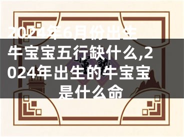 2024年6月份出生牛宝宝五行缺什么,2024年出生的牛宝宝是什么命