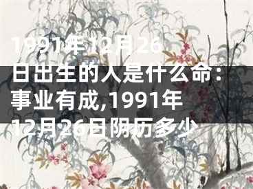 1991年12月26日出生的人是什么命：事业有成,1991年12月26日阴历多少