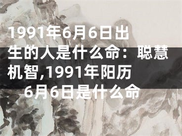 1991年6月6日出生的人是什么命：聪慧机智,1991年阳历6月6日是什么命