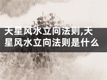 天星风水立向法则,天星风水立向法则是什么