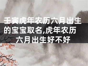 壬寅虎年农历六月出生的宝宝取名,虎年农历六月出生好不好