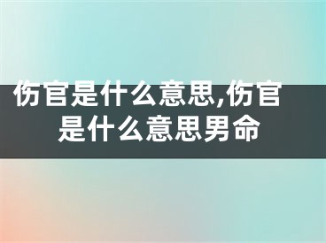 伤官是什么意思,伤官是什么意思男命