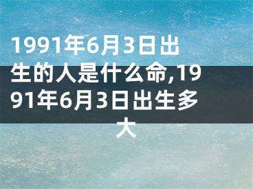 1991年6月3日出生的人是什么命,1991年6月3日出生多大
