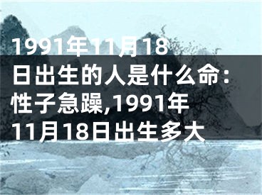 1991年11月18日出生的人是什么命：性子急躁,1991年11月18日出生多大