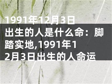 1991年12月3日出生的人是什么命：脚踏实地,1991年12月3日出生的人命运
