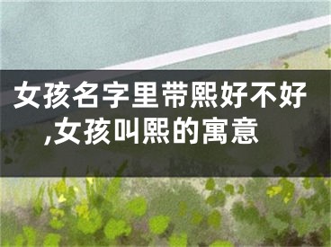 女孩名字里带熙好不好,女孩叫熙的寓意