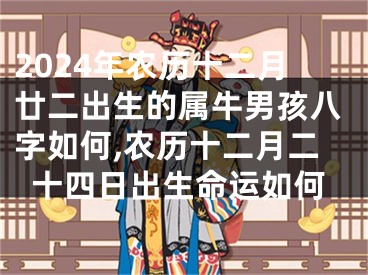 2024年农历十二月廿二出生的属牛男孩八字如何,农历十二月二十四日出生命运如何