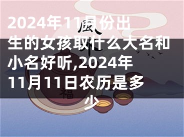 2024年11月份出生的女孩取什么大名和小名好听,2024年11月11日农历是多少