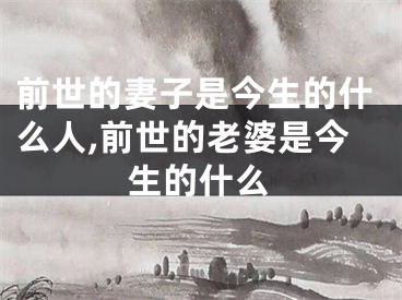 前世的妻子是今生的什么人,前世的老婆是今生的什么