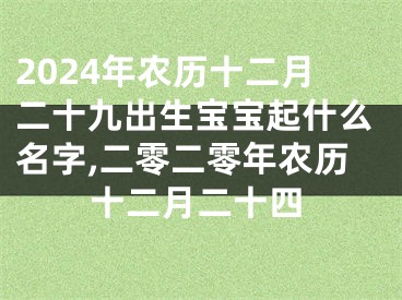 2024年农历十二月二十九出生宝宝起什么名字,二零二零年农历十二月二十四