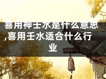 喜用神壬水是什么意思,喜用壬水适合什么行业
