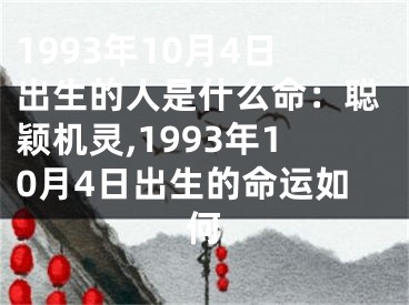 1993年10月4日出生的人是什么命：聪颖机灵,1993年10月4日出生的命运如何