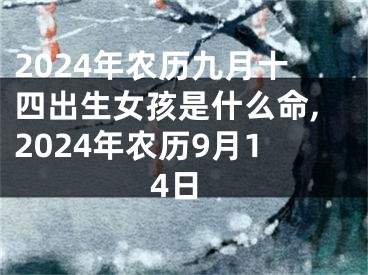 2024年农历九月十四出生女孩是什么命,2024年农历9月14日