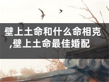 壁上土命和什么命相克,壁上土命最佳婚配