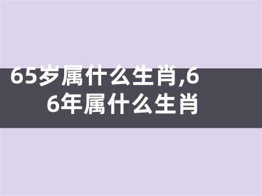 65岁属什么生肖,66年属什么生肖