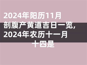 2024年阳历11月剖腹产黄道吉日一览,2024年农历十一月十四是