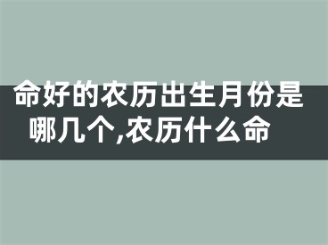 命好的农历出生月份是哪几个,农历什么命