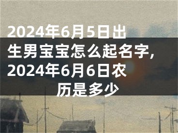 2024年6月5日出生男宝宝怎么起名字,2024年6月6日农历是多少