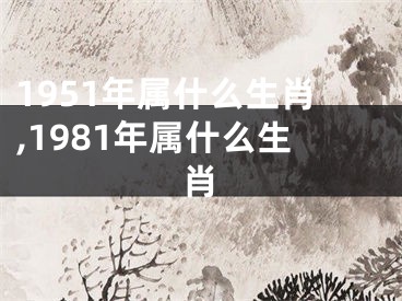 1951年属什么生肖,1981年属什么生肖