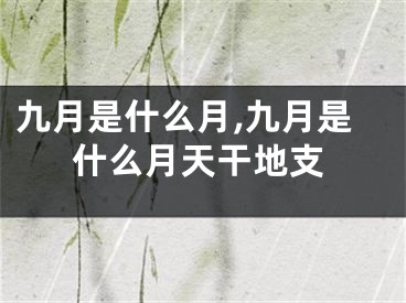 九月是什么月,九月是什么月天干地支
