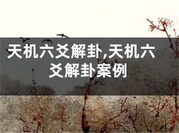 天机六爻解卦,天机六爻解卦案例