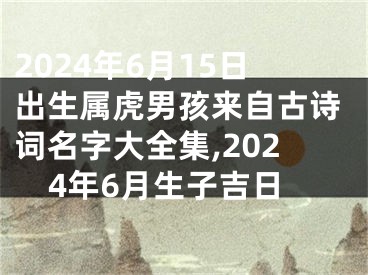 2024年6月15日出生属虎男孩来自古诗词名字大全集,2024年6月生子吉日