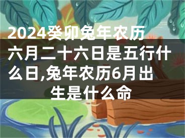 2024癸卯兔年农历六月二十六日是五行什么日,兔年农历6月出生是什么命