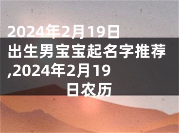 2024年2月19日出生男宝宝起名字推荐,2024年2月19日农历