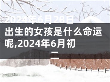 2024年6月28日出生的女孩是什么命运呢,2024年6月初二