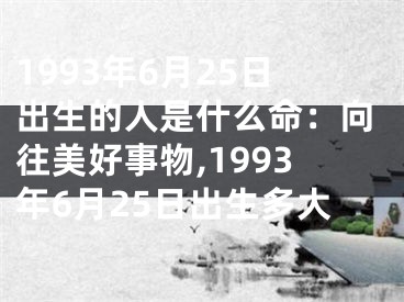 1993年6月25日出生的人是什么命：向往美好事物,1993年6月25日出生多大
