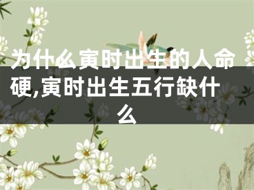 为什么寅时出生的人命硬,寅时出生五行缺什么