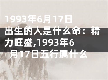 1993年6月17日出生的人是什么命：精力旺盛,1993年6月17日五行属什么