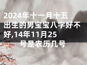 2024年十一月十五出生的男宝宝八字好不好,14年11月25号是农历几号