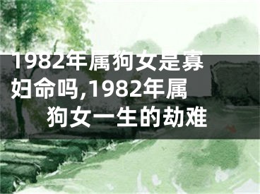 1982年属狗女是寡妇命吗,1982年属狗女一生的劫难