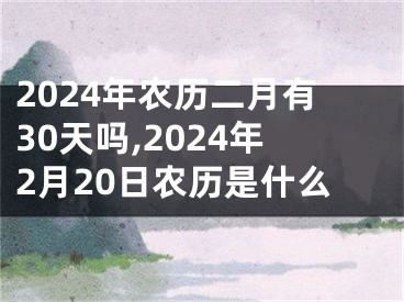2024年农历二月有30天吗,2024年2月20日农历是什么