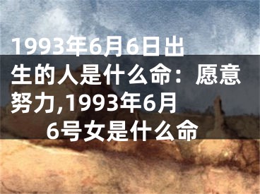 1993年6月6日出生的人是什么命：愿意努力,1993年6月6号女是什么命