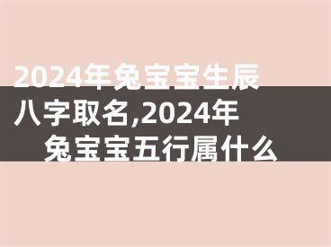 2024年兔宝宝生辰八字取名,2024年兔宝宝五行属什么
