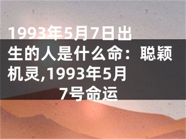 1993年5月7日出生的人是什么命：聪颖机灵,1993年5月7号命运
