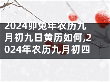 2024卯兔年农历九月初九日黄历如何,2024年农历九月初四